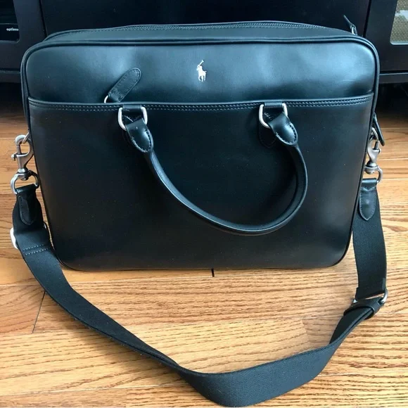 Ralph Lauren Smooth Leather Commuter Bag
Men's Black Leather Briefcase NWT - Picture 12 of 13